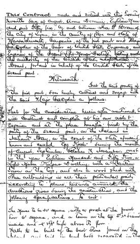 first page of the contract