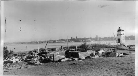 hurricane damaged station