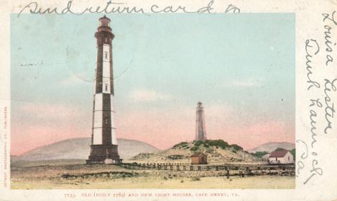 post card of lighthouses