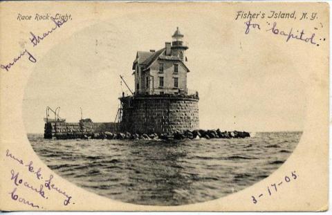 photo postcard of lighthouse
