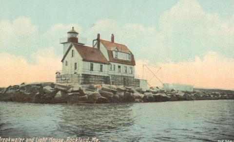 Rockland Breakwater postcard