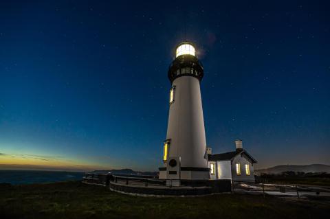 night falls at the station
