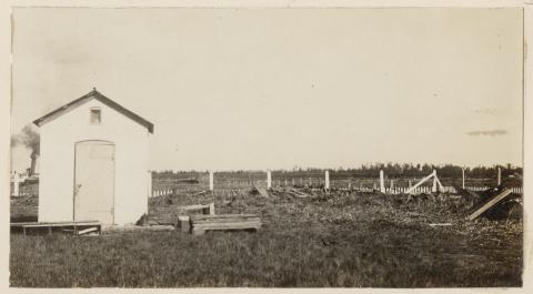 oil house stands amidst the destruction of the station