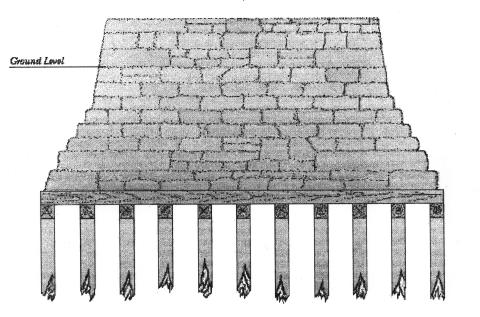 pilings under tower