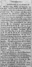 newspaper clipping about storm damage at lighthouse