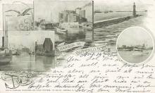 several drawings of aspects of the harbor