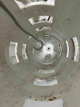 view inside clockwork weight tube