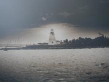 blurry photo of the lighthouse