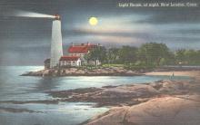 full moon and beam from lighthouse