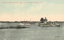 ship passes by lighthouse