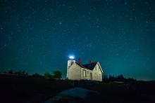 Baker Island Lighthouse at night