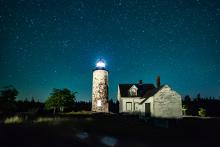 baker Island Lighthouse at night