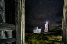 Baker Island Lighthouse at night