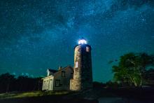baker Island Lighthouse at night