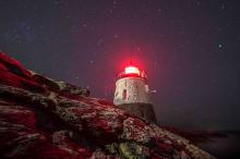 looking up the hill to the lighthouse