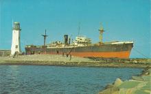 lighthouse and a ship