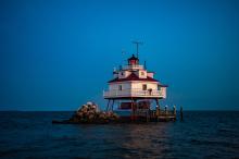 dusk at the offshore light